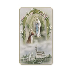 Santino dell'Apparizione di Lourdes con Santuario