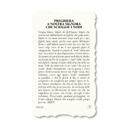 Santino di Maria che scioglie i nodi. Stampato in carta pregiata con oro a caldo e preghiera a retro