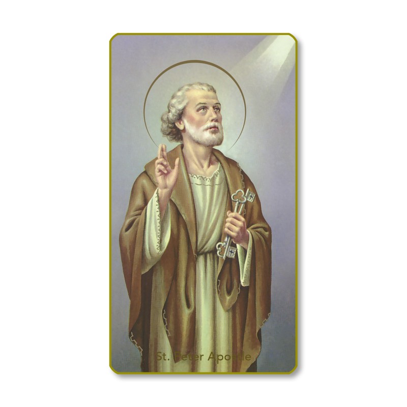 Santino con bordo dorato e angoli stondati di San Pietro Apostolo Santino con bordo dorato e angoli stondati di San Pietro Apostolo