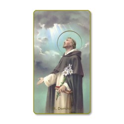Santino con bordo dorato e angoli stondati di San Domenico