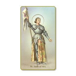 Santino con bordo dorato e angoli stondati di Santa Giovanna d'Arco