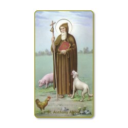 Santino con bordo dorato e angoli stondati di Sant'Antonio Abate
