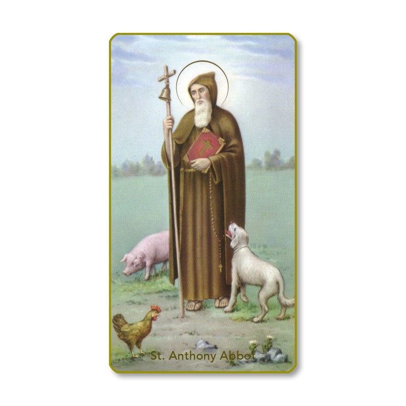 Santino con bordo dorato e angoli stondati di Sant'Antonio Abate Santino con bordo dorato e angoli stondati di Sant'Antonio Abate