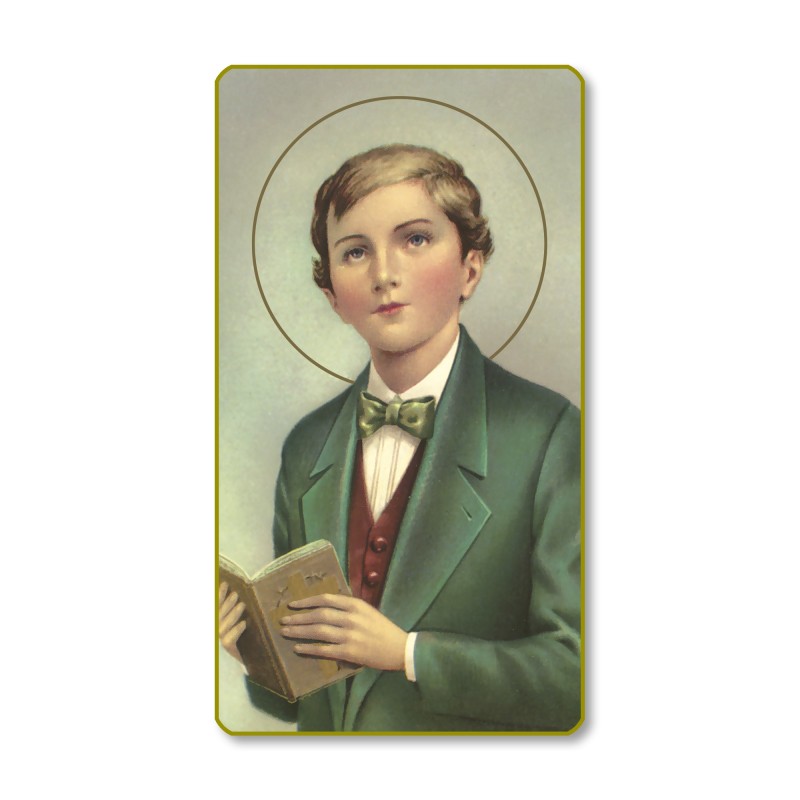 Santino con bordo dorato e angoli stondati di San Domenico Savio Santino con bordo dorato e angoli stondati di San Domenico Savio