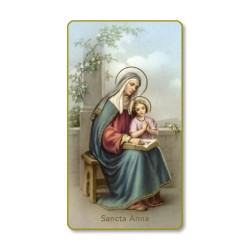 Santino con bordo dorato e angoli stondati di Santa Anna