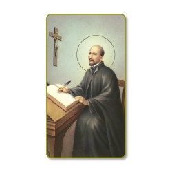 Santino con bordo dorato e angoli stondati di Sant'Ignazio di Loyola