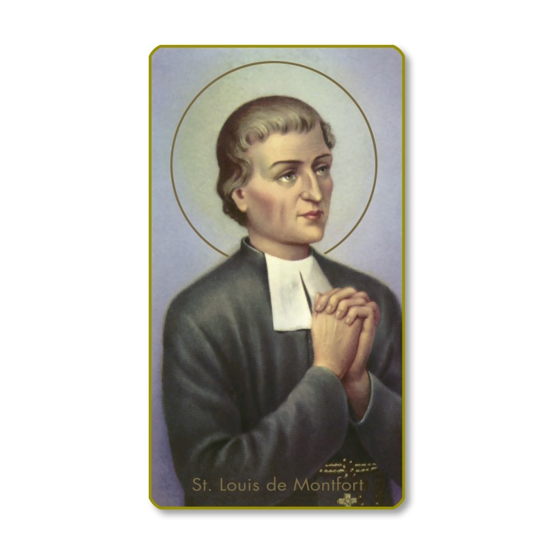 Santino con bordo dorato e angoli stondati di Sant'Aloisio Grignon de Montfort Santino con bordo dorato e angoli stondati di Sant'Aloisio Grignon de Montfort