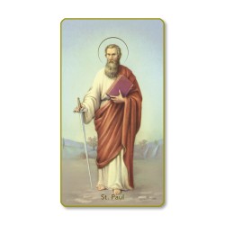 Santino con bordo dorato e angoli stondati di San Paolo