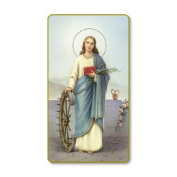 Santino con bordo dorato e angoli stondati di Santa Caterina d'Alessandria