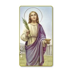 Santino con bordo dorato e angoli stondati di Santa Lucia