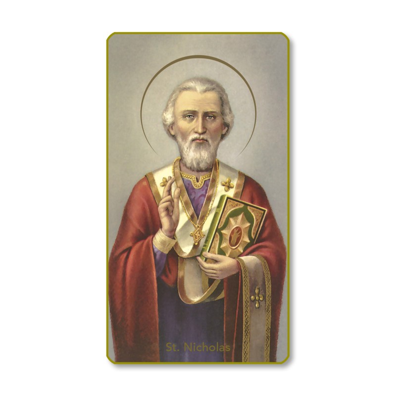 Santino con bordo dorato e angoli stondati di San Nicola Santino con bordo dorato e angoli stondati di San Nicola