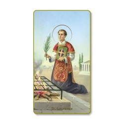 Santino con bordo dorato e angoli stondati di San Lorenzo
