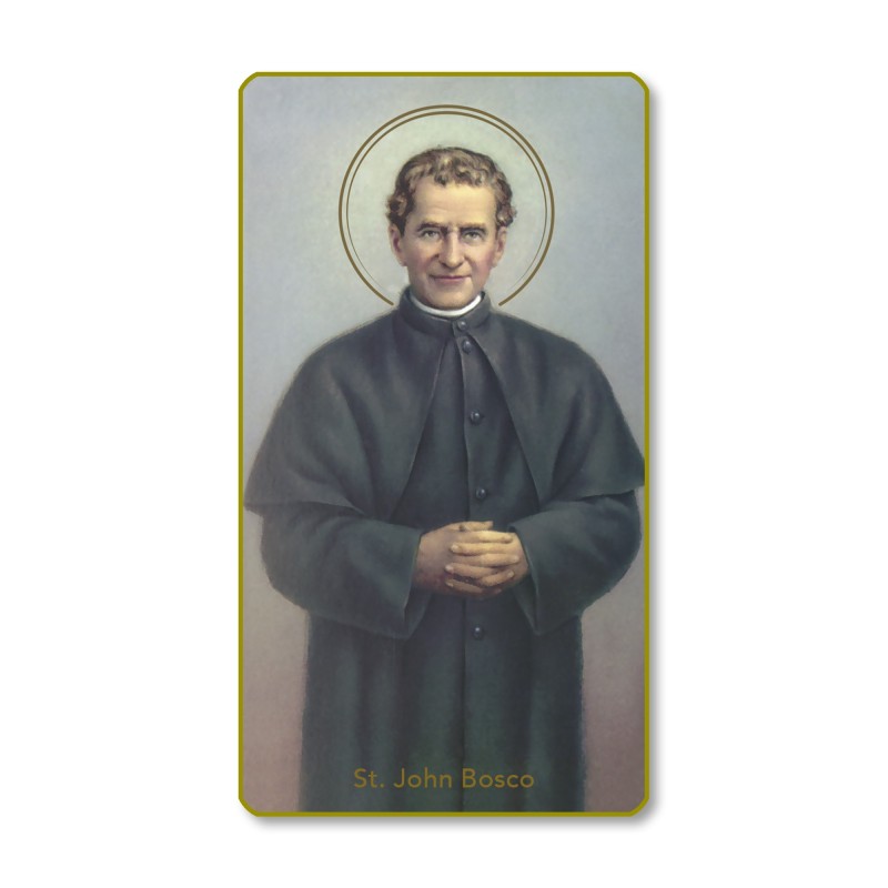Santino con bordo dorato e angoli stondati di San Giovanni Bosco Santino con bordo dorato e angoli stondati di San Giovanni Bosco