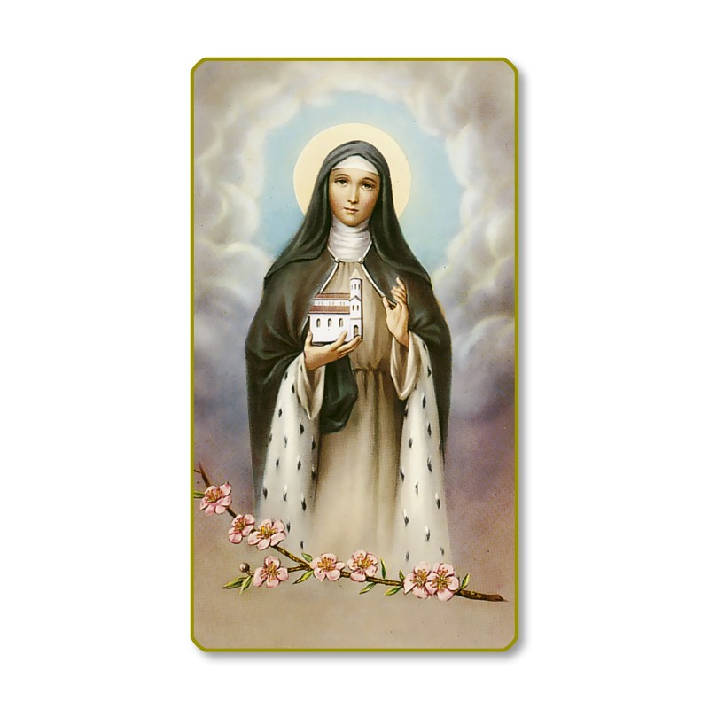 Santino con bordo dorato e angoli stondati di Sant'Edvige