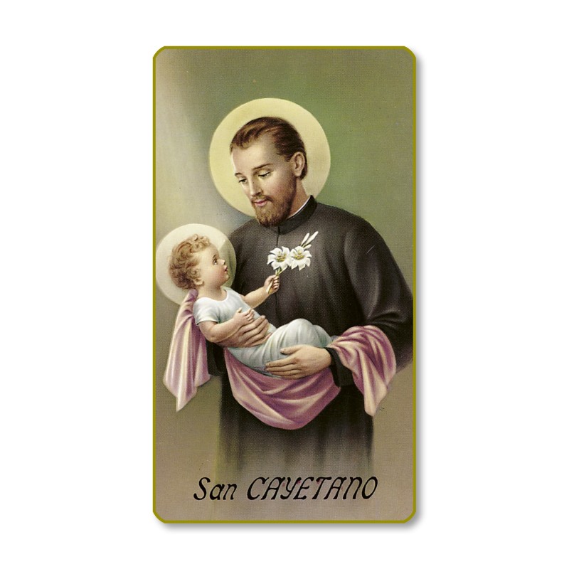 Santino con bordo dorato e angoli stondati di San Gaetano Santino con bordo dorato e angoli stondati di San Gaetano