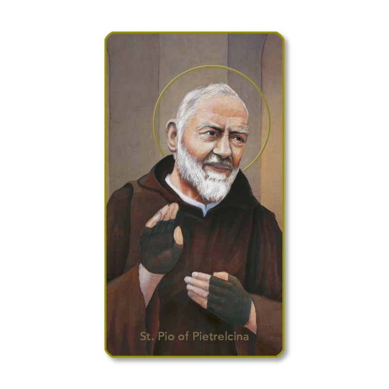 Santino con bordo dorato e angoli stondati di Padre Pio Santino con bordo dorato e angoli stondati di Padre Pio