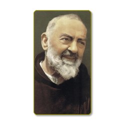 Santino con bordo dorato e angoli stondati di Padre Pio