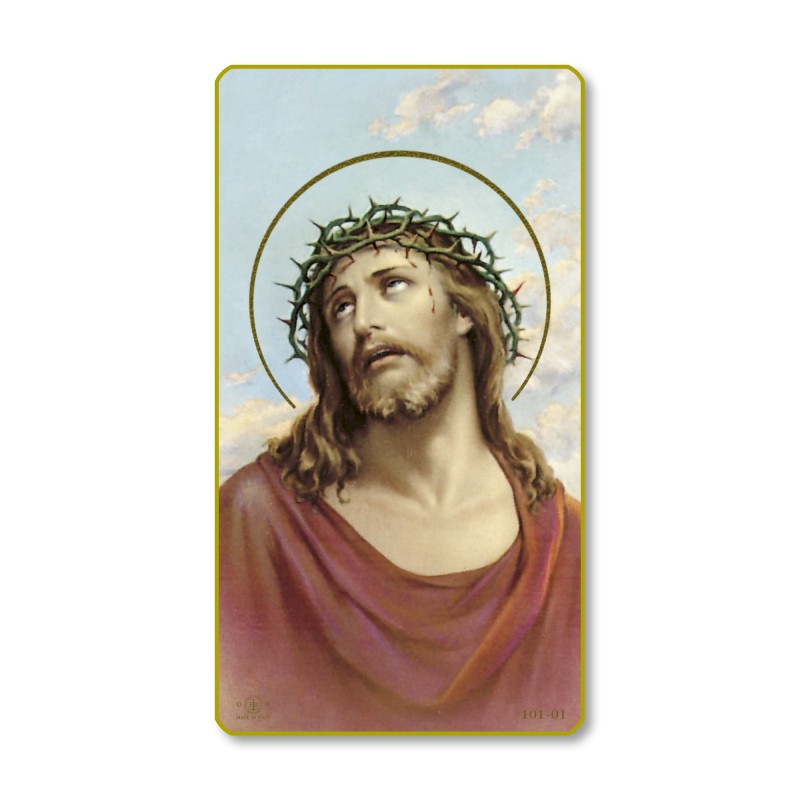 Santino dell'Ecce Homo con bordo dorato e angoli stondati Santino dell'Ecce Homo con bordo dorato e angoli stondati
