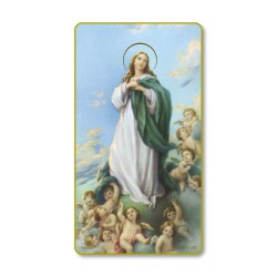 Santino della Madonna Assunta con bordo dorato e angoli stondati