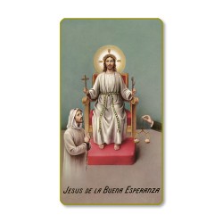 Santino con bordo dorato e angoli stondati di Jesus de la Buena Esperanza