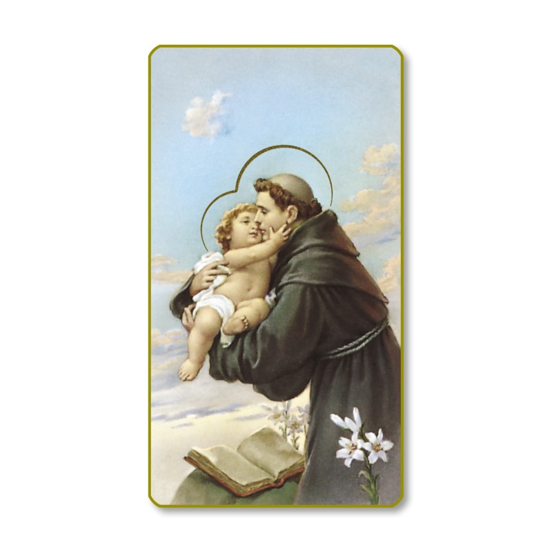 Santino con bordo dorato e angoli stondati di Sant'Antonio da Padova Santino con bordo dorato e angoli stondati di Sant'Antonio da Padova