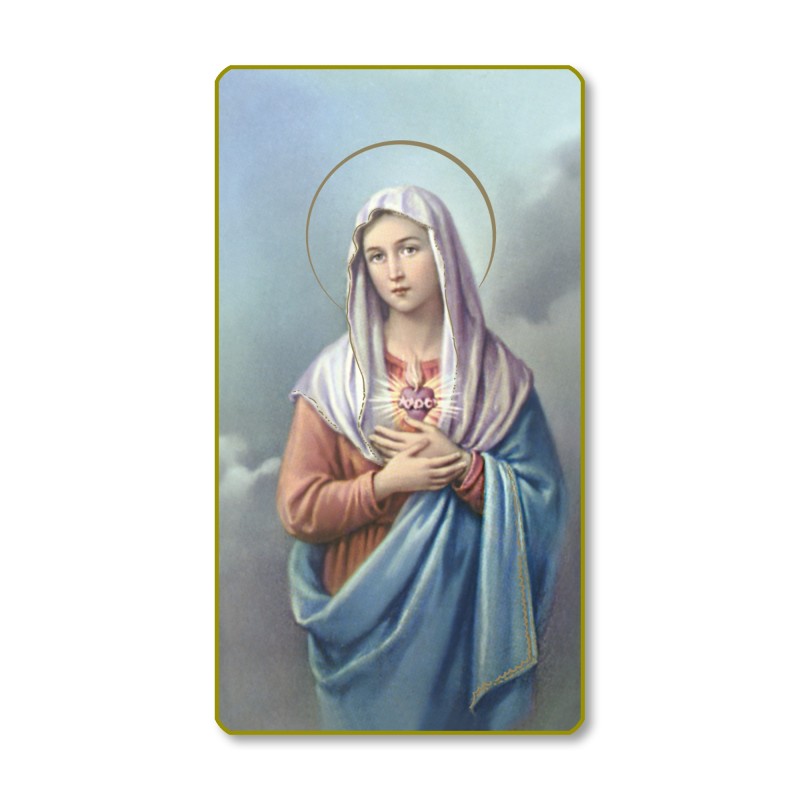 Santino con bordo dorato e angoli stondati del Cuore Immacolato di Maria Santino con bordo dorato e angoli stondati del Cuore Immacolato di Maria