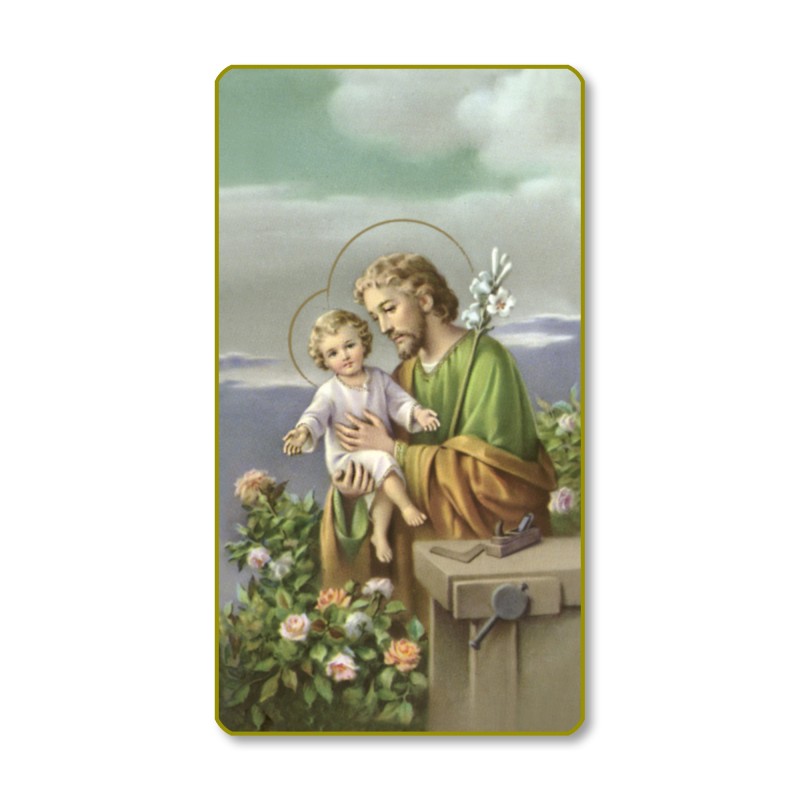 Santino con bordo dorato e angoli stondati di San Giuseppe Santino con bordo dorato e angoli stondati di San Giuseppe