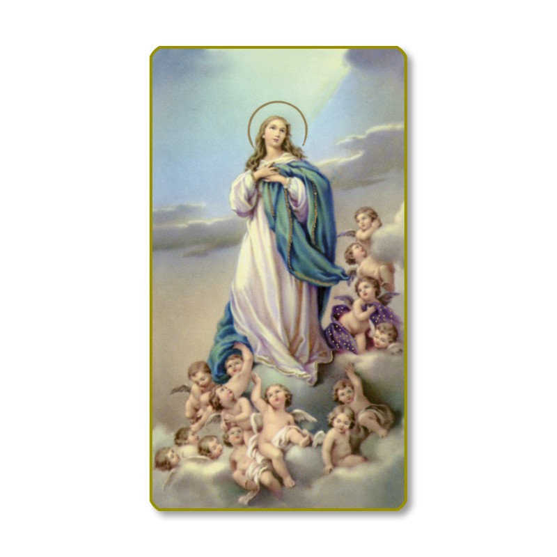 Santino con bordo dorato e angoli stondati della Madonna Assunta