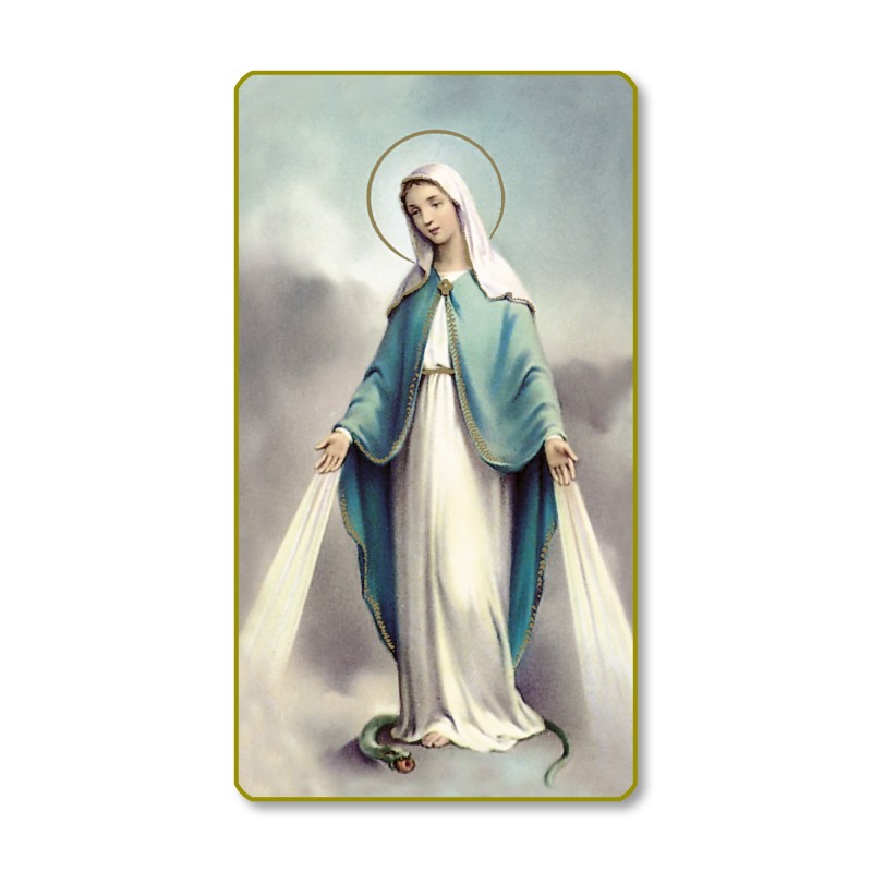 Santino con bordo dorato e angoli stondati della Madonna Miracolosa Santino con bordo dorato e angoli stondati della Madonna Miracolosa