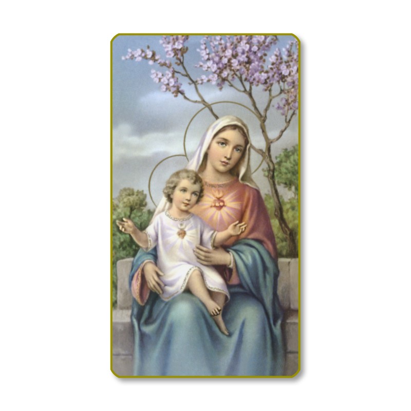 Santino con bordo dorato e angoli stondati della Madonna Con Bambino Santino con bordo dorato e angoli stondati della Madonna Con Bambino