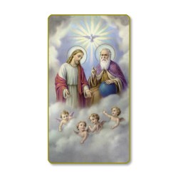Santino con bordo dorato e angoli stondati della Trinità