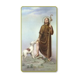 Santino con bordo dorato e angoli stondati di San Rocco