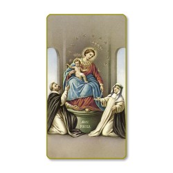 Santino con bordo dorato e angoli stondati della Madonna di Pompei