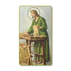 Santino con bordo dorato e angoli stondati di San Giuseppe