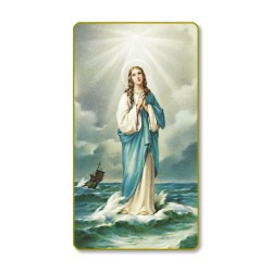 Santino con bordo dorato e angoli stondati della Madonna Stella Maris