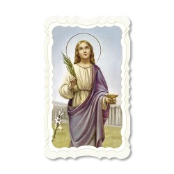 Santino di Santa Lucia. Stampato in carta pregiata con oro a caldo e preghiera a retro