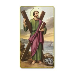 Santino con bordo dorato e angoli stondati di Sant'Andrea