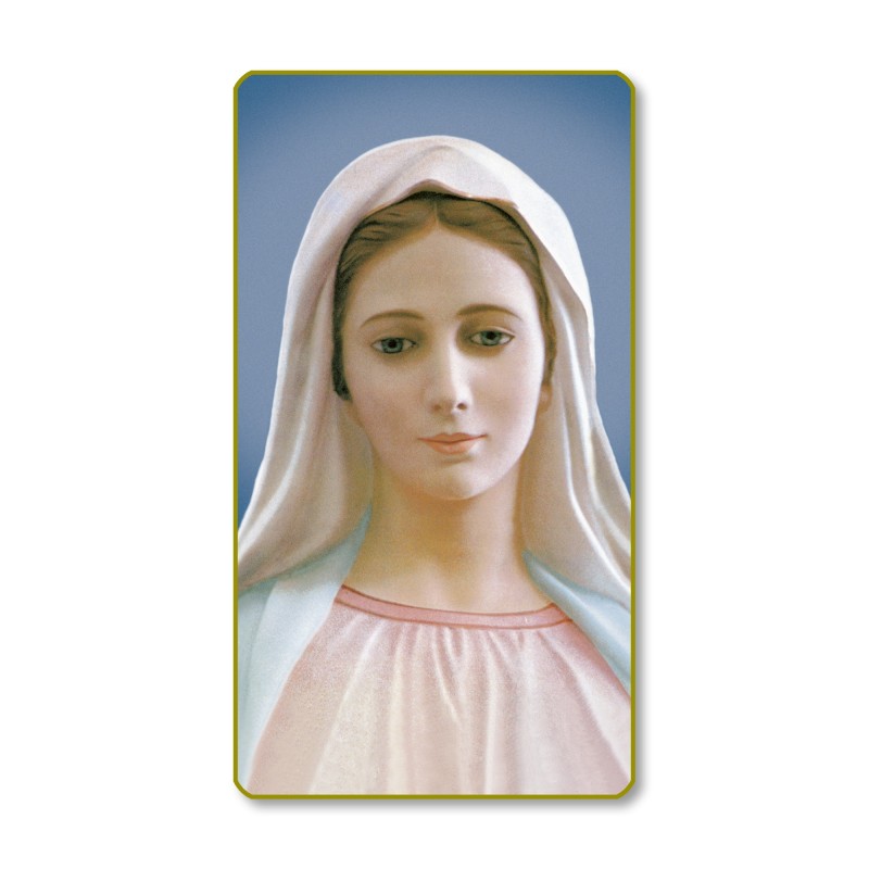 Santino con bordo dorato e angoli stondati della Madonna di Medjugorie Santino con bordo dorato e angoli stondati della Madonna di Medjugorie