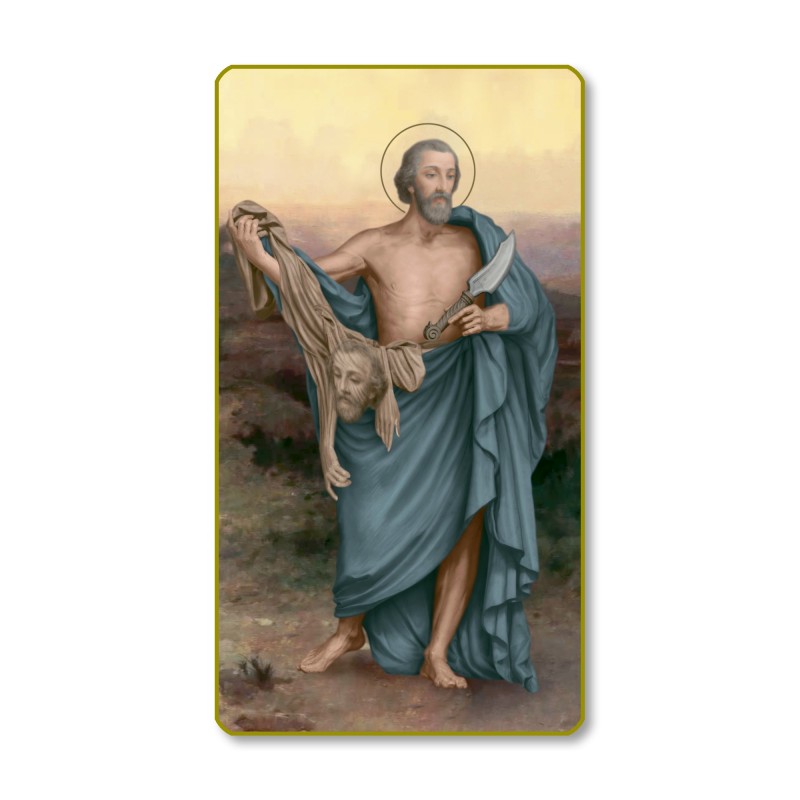 Santino con bordo dorato e angoli stondati di San Bartolomeo Santino con bordo dorato e angoli stondati di San Bartolomeo