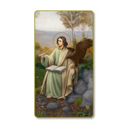 Santino con bordo dorato e angoli stondati di San Giovanni Evangelista