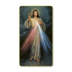 Santino con bordo dorato e angoli stondati di Gesù Misericordioso