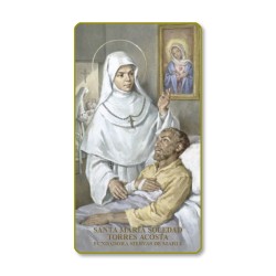 Santino con bordo dorato e angoli stondati di Santa Maria Soledad