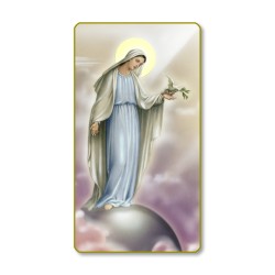 Santino con bordo dorato e angoli stondati della Madonna della Pace
