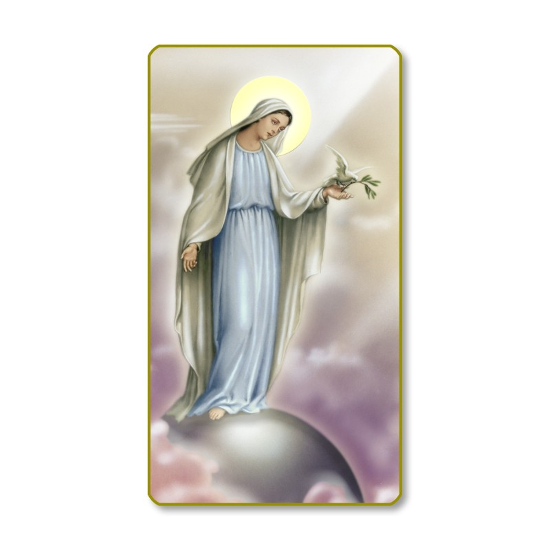 Santino con bordo dorato e angoli stondati della Madonna della Pace Santino con bordo dorato e angoli stondati della Madonna della Pace
