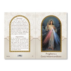 Biglietto in carta perlata con preghiera a Gesù Misericordioso