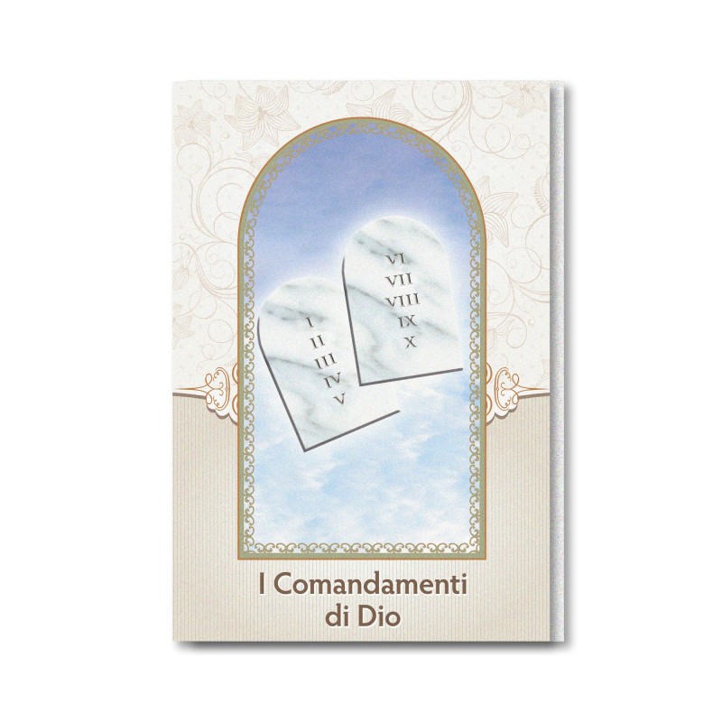 Biglietto in carta perlata con I Comandamenti di Dio Biglietto in carta perlata con I Comandamenti di Dio