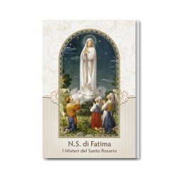 Biglietto in carta perlata con I Misteri del Santo Rosario