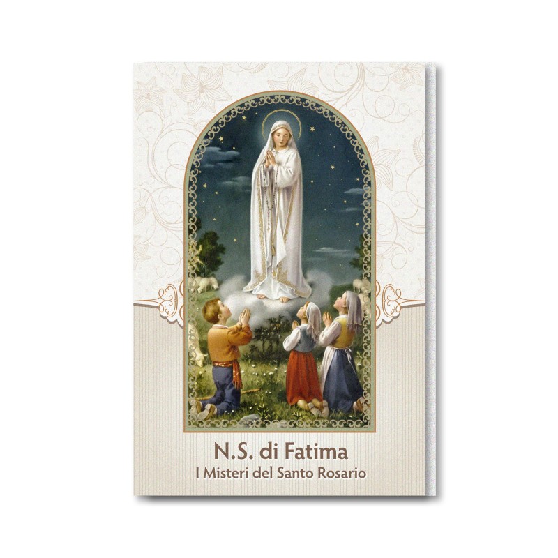 Biglietto in carta perlata con I Misteri del Santo Rosario Biglietto in carta perlata con I Misteri del Santo Rosario