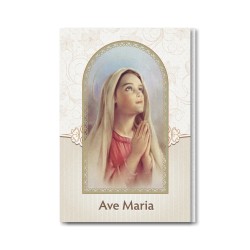 Biglietto in carta perlata con l'Ave Maria