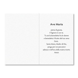 Biglietto in carta perlata con l'Ave Maria